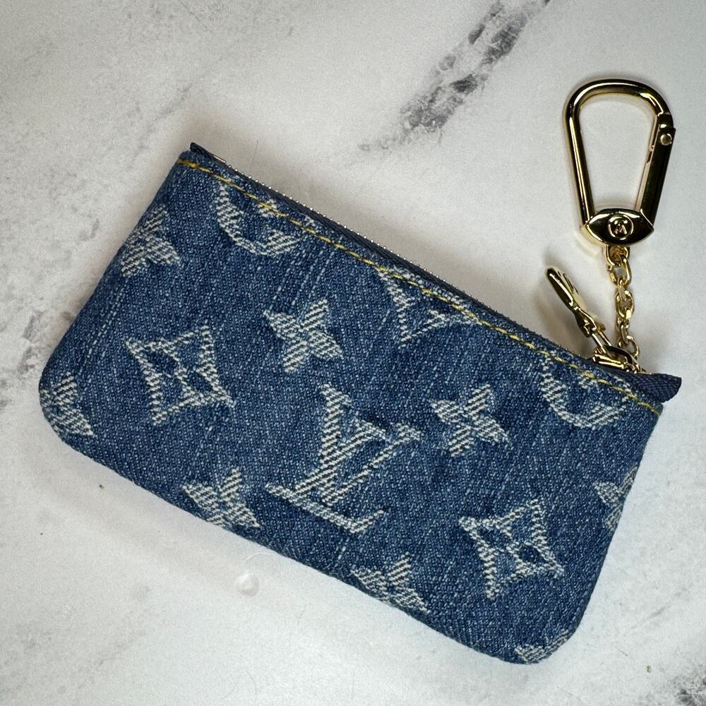 Louis Vuitton Denim Key Pouch Cherry LV X TM Murakami Monogram Cerises Bag Rare - Picture 3 of 14